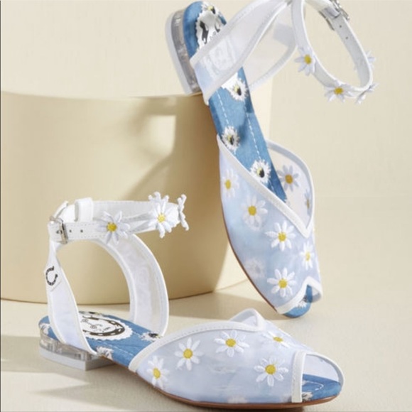Miss L Fire Shoes - vintage inspired Pinup 50s 40s MISS L FIRE daisy sandals 38 7.5 new!